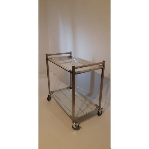 Carucior transport alimente din inox cu 2 blaturi - CMA1