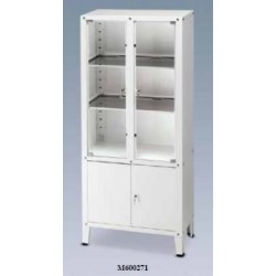 Dulap pentru medicamente si instrumente cu doua compartimente suprapuse, usi securizate