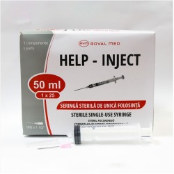 Seringa de unica folosinta 50ml cu ac / SERINGA 50 ML LOCK CU AC PENTRU INFUSOMAT - cutie 25 buc