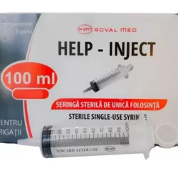 Seringa irigatii 100ml sterila fara ac / SERINGA 100 ML GUYON PENTRU IRIGATII - cutie 25 buc