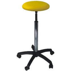 Taburet medic:mobil,5 roti pivotante;mecanism ridicare cu surub cromat