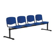 BANCHETA SALA ASTEPTARE 4 locuri: cadru metalic ; spatar si sezut din plastic