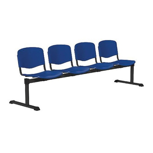 BANCHETA SALA ASTEPTARE 4 locuri: cadru metalic ; spatar si sezut din plastic