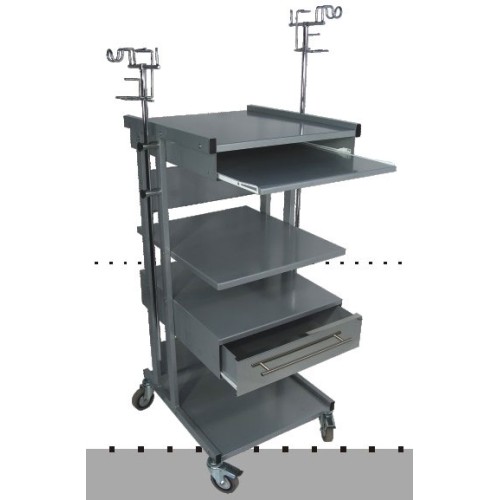 Rack - troliu cu suport pentru tastatura si priza electrica:gabarit 54x60x120h cm